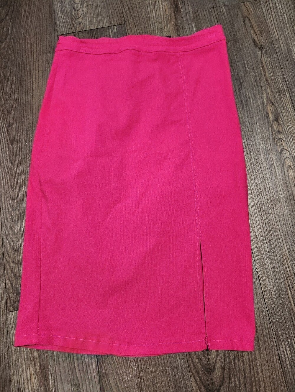 Thrill Hot Pink Pencil Skirt with Front Slit